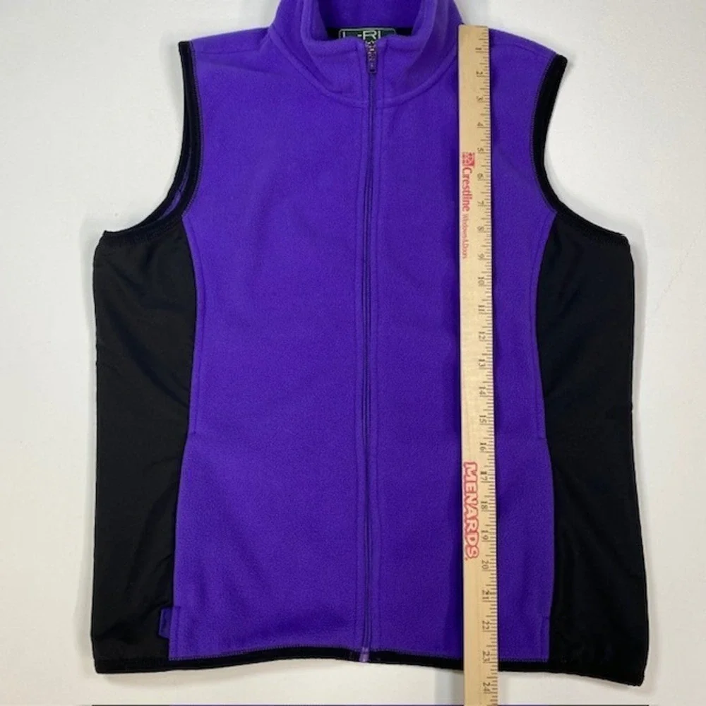 L-RL Lauren Active Ralph Lauren Purple Black Fleece Vest Womens Large‎